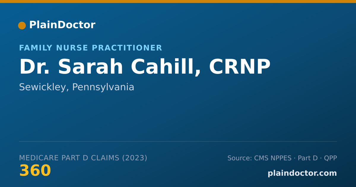 Shareable card for Sarah Cahill, CRNP - Family Nurse Practitioner, Sewickley, PA