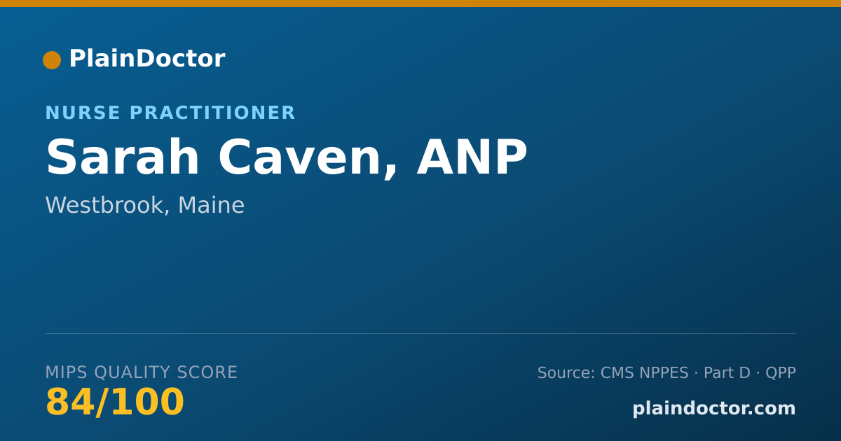 Shareable card for Sarah Caven, ANP - Nurse Practitioner, Westbrook, ME