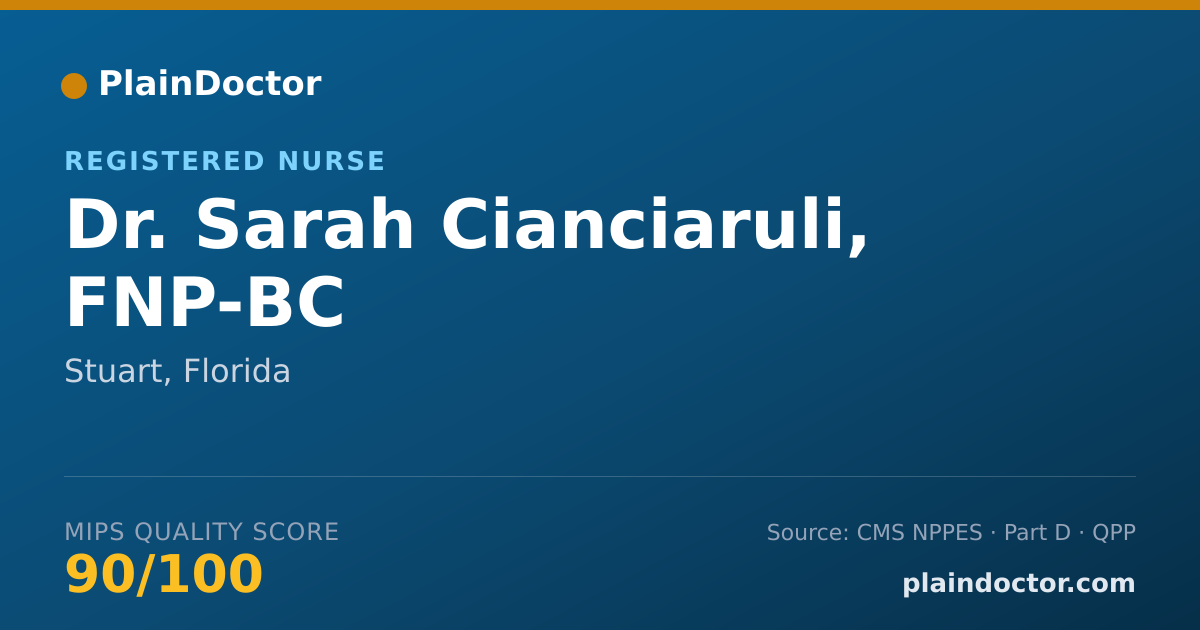 Shareable card for Sarah Cianciaruli, FNP-BC - Registered Nurse, Stuart, FL