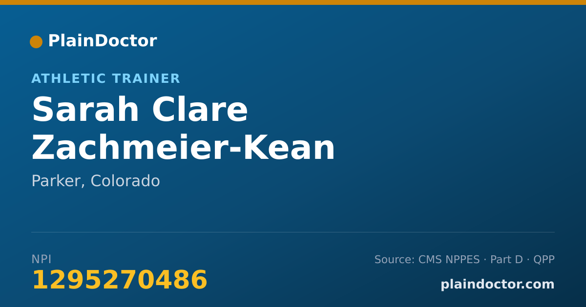 Shareable card for Sarah Clare Zachmeier-Kean - Athletic Trainer, Parker, CO