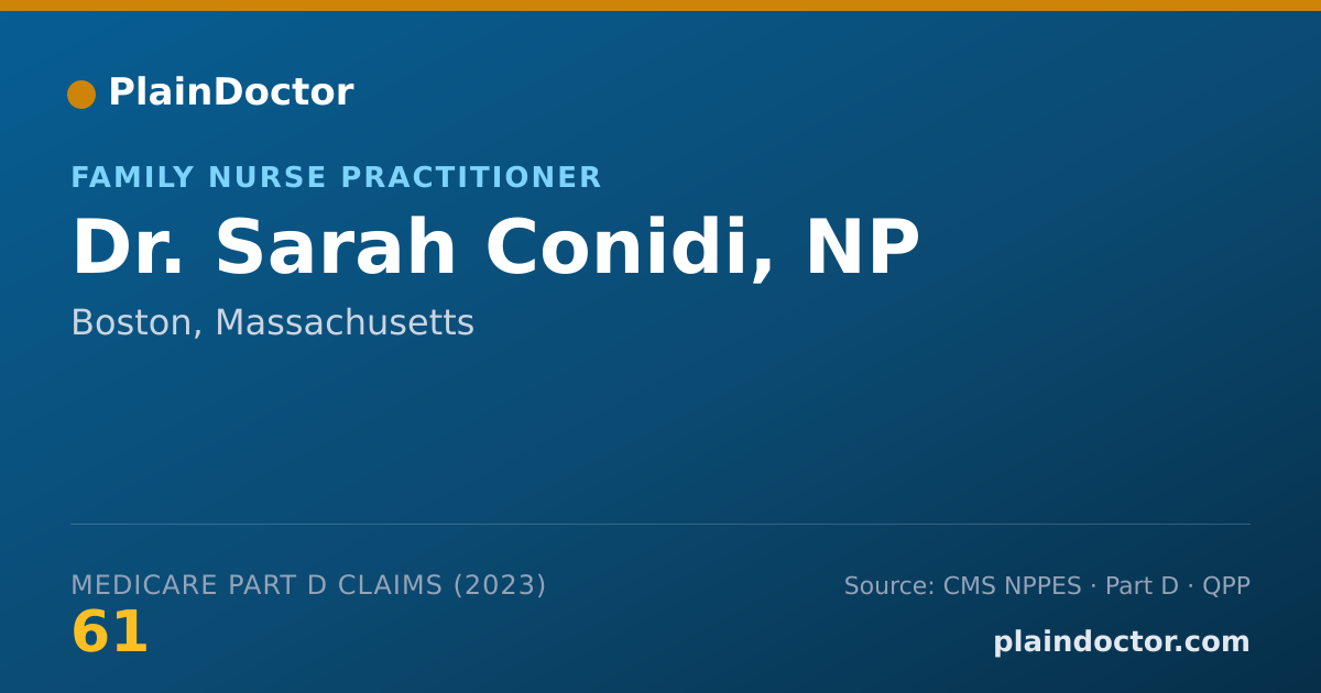 Shareable card for Sarah Conidi, NP - Family Nurse Practitioner, Boston, MA