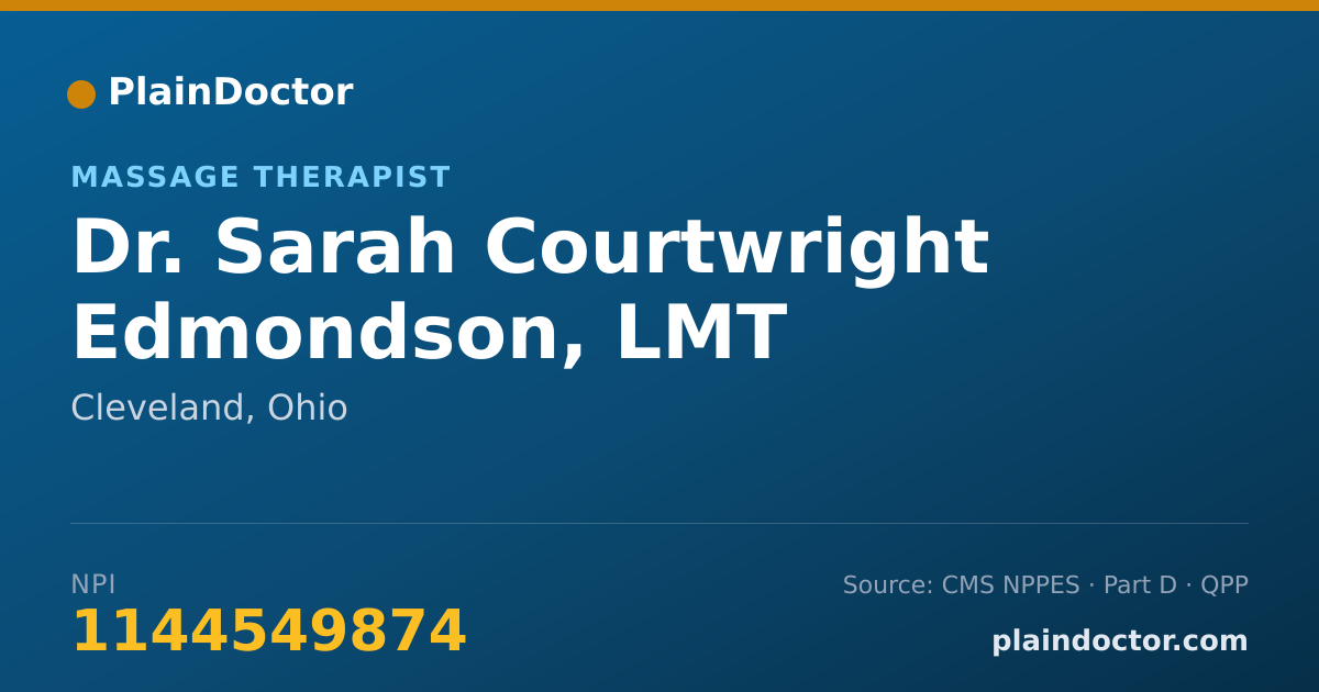 Shareable card for Sarah Courtwright Edmondson, LMT - Massage Therapist, Cleveland, OH