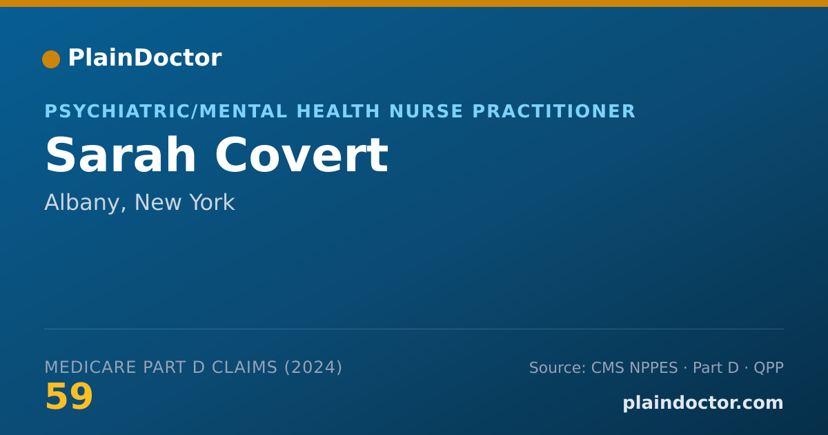 Shareable card for Sarah Covert - Psychiatric/Mental Health Nurse Practitioner, Albany, NY