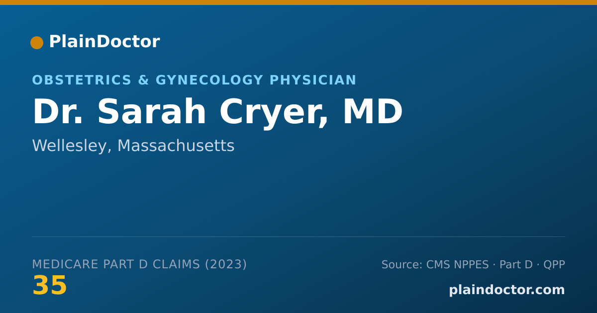 Shareable card for Sarah Cryer, MD - Obstetrics & Gynecology Physician, Wellesley, MA