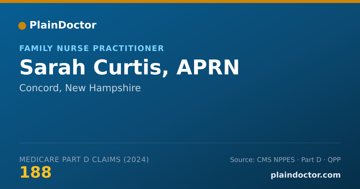 Shareable card for Sarah Curtis, APRN - Family Nurse Practitioner, Concord, NH