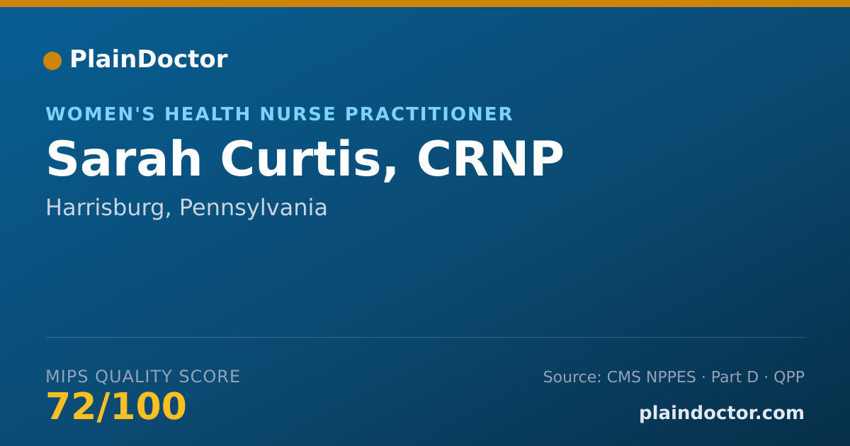 Shareable card for Sarah Curtis, CRNP - Women's Health Nurse Practitioner, Harrisburg, PA