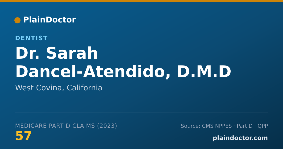 Shareable card for Sarah Dancel-Atendido, D.M.D - Dentist, West Covina, CA