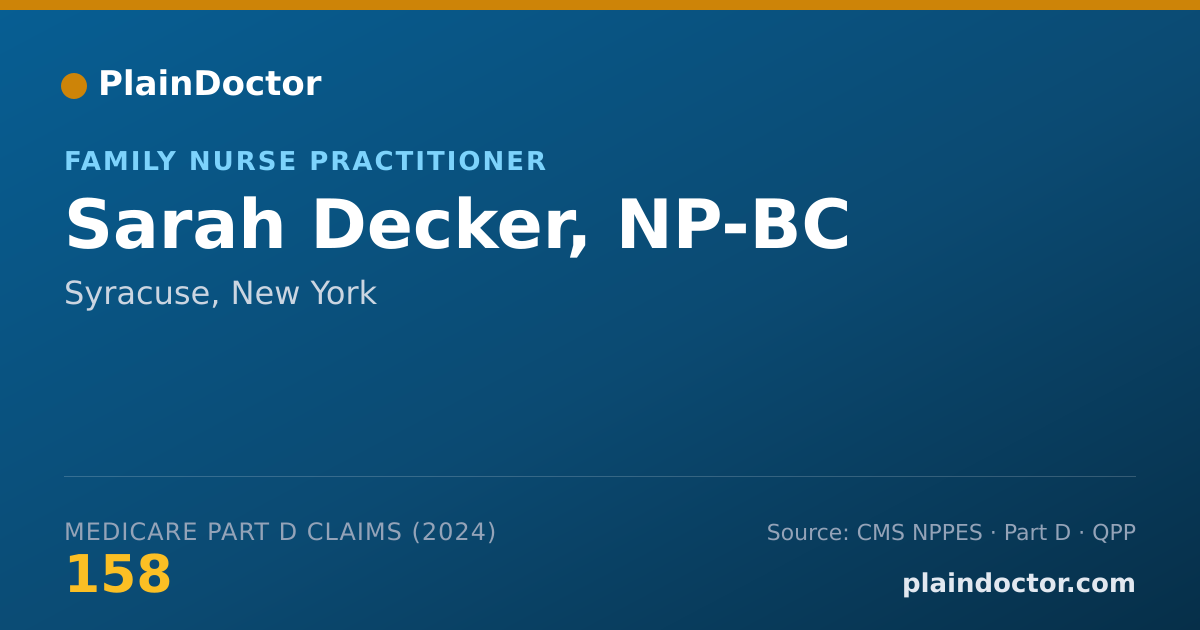Shareable card for Sarah Decker, NP-BC - Family Nurse Practitioner, Syracuse, NY