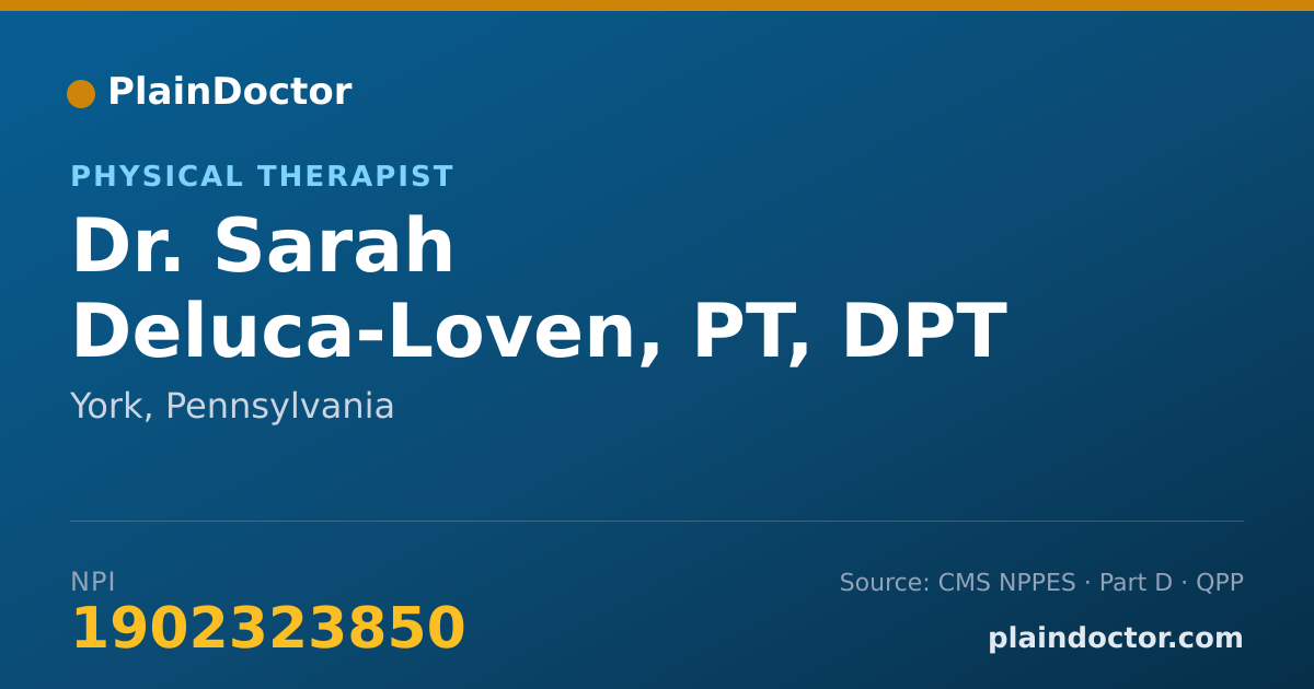 Shareable card for Sarah Deluca-Loven, PT, DPT - Physical Therapist, York, PA