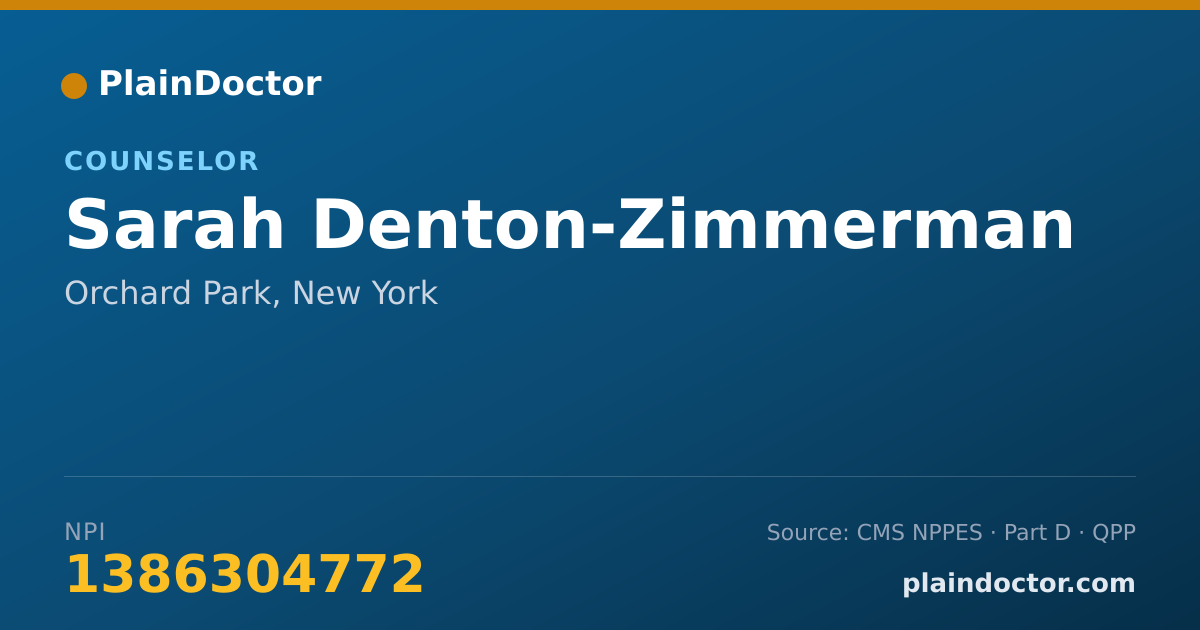Shareable card for Sarah Denton-Zimmerman - Counselor, Orchard Park, NY