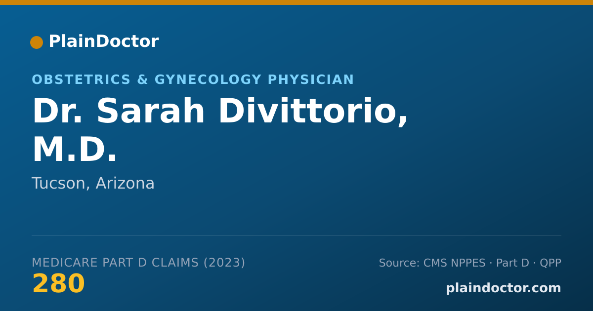 Shareable card for Sarah Divittorio, M.D. - Obstetrics & Gynecology Physician, Tucson, AZ