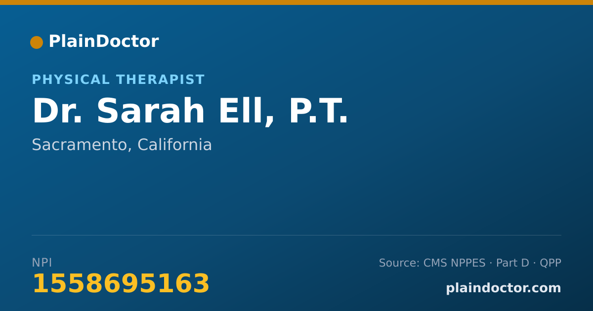 Shareable card for Sarah Ell, P.T. - Physical Therapist, Sacramento, CA