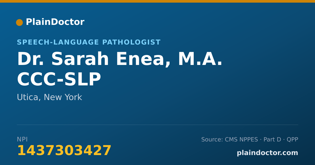 Shareable card for Sarah Enea, M.A. CCC-SLP - Speech-Language Pathologist, Utica, NY