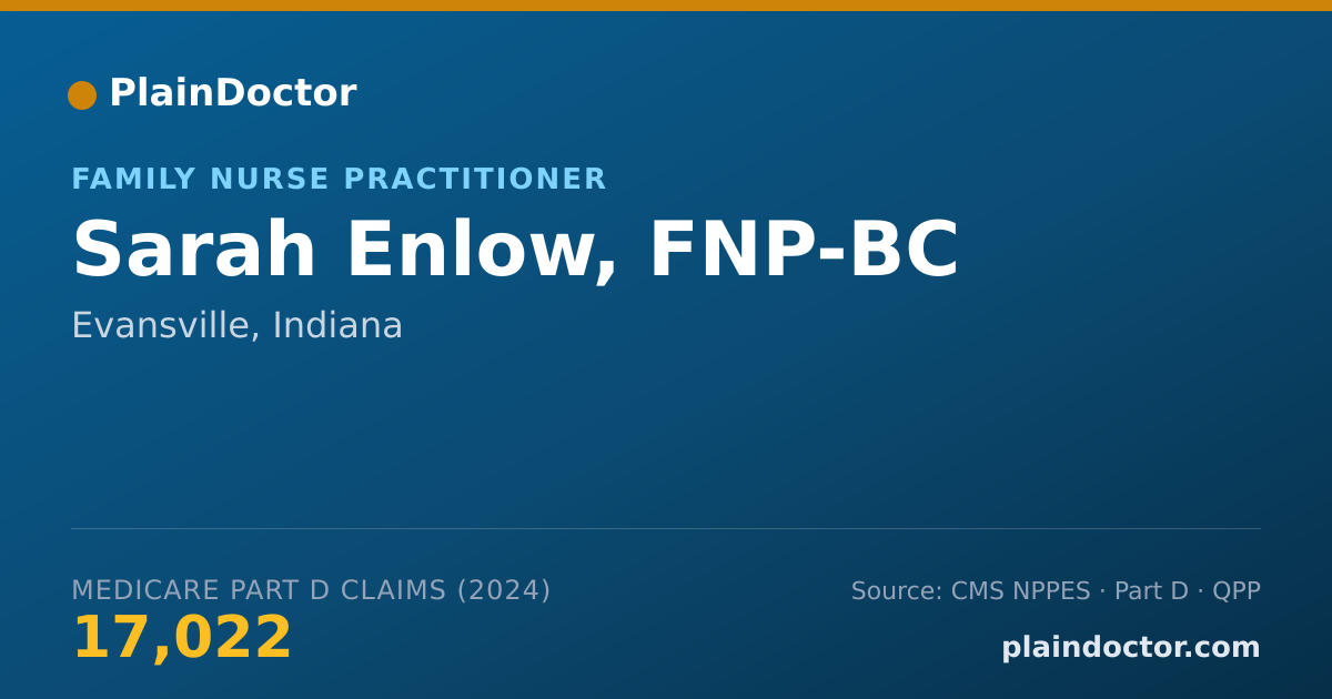 Shareable card for Sarah Enlow, FNP-BC - Family Nurse Practitioner, Tell City, IN