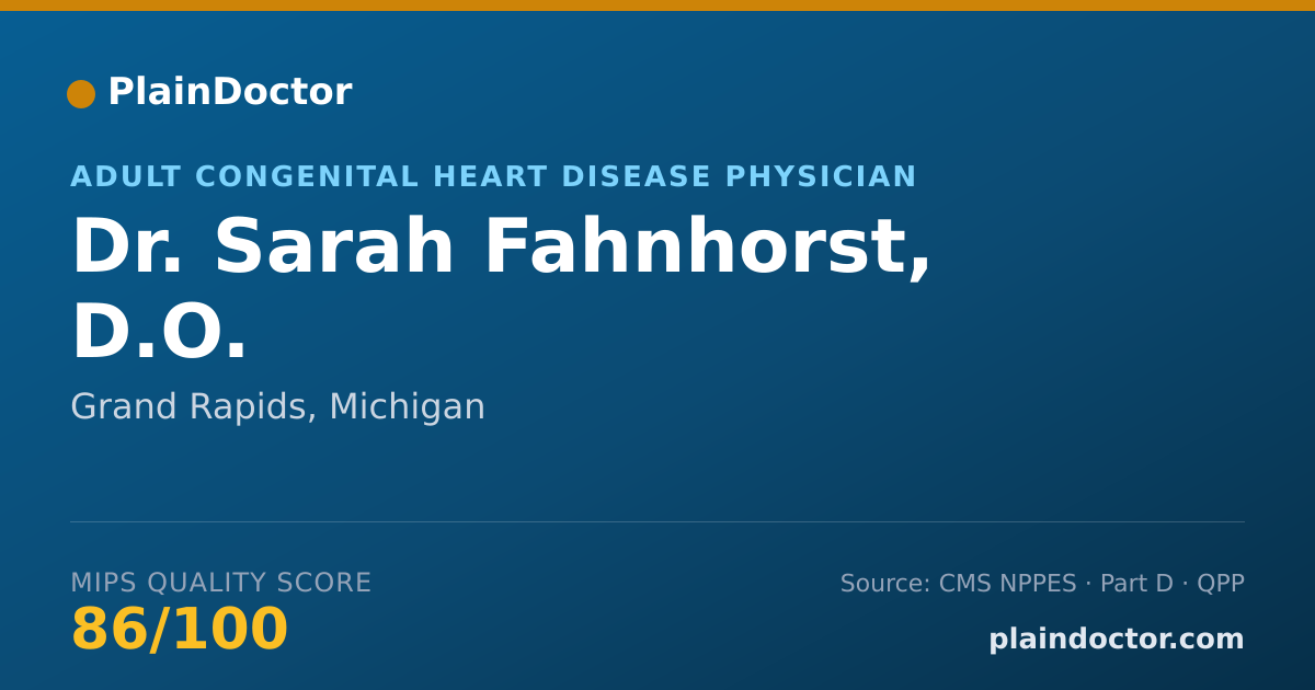 Shareable card for Sarah Fahnhorst, D.O. - Adult Congenital Heart Disease Physician, Grand Rapids, MI