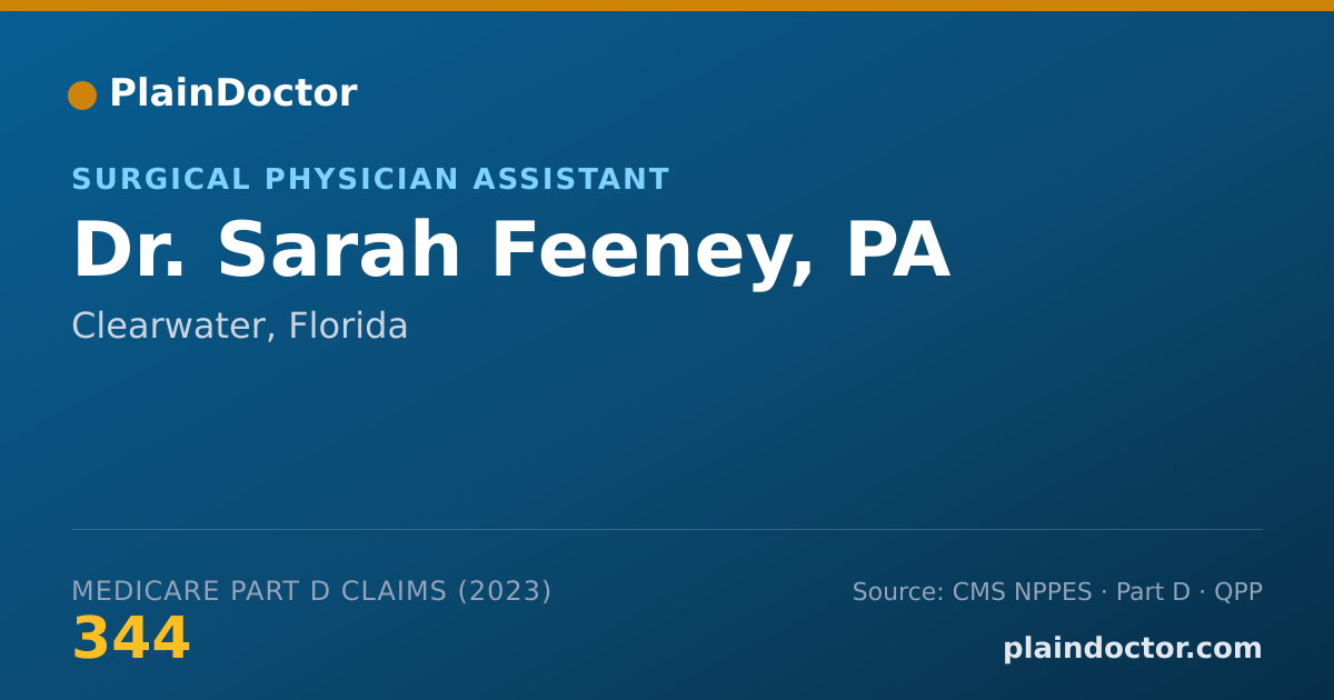 Shareable card for Sarah Feeney, PA - Surgical Physician Assistant, Clearwater, FL