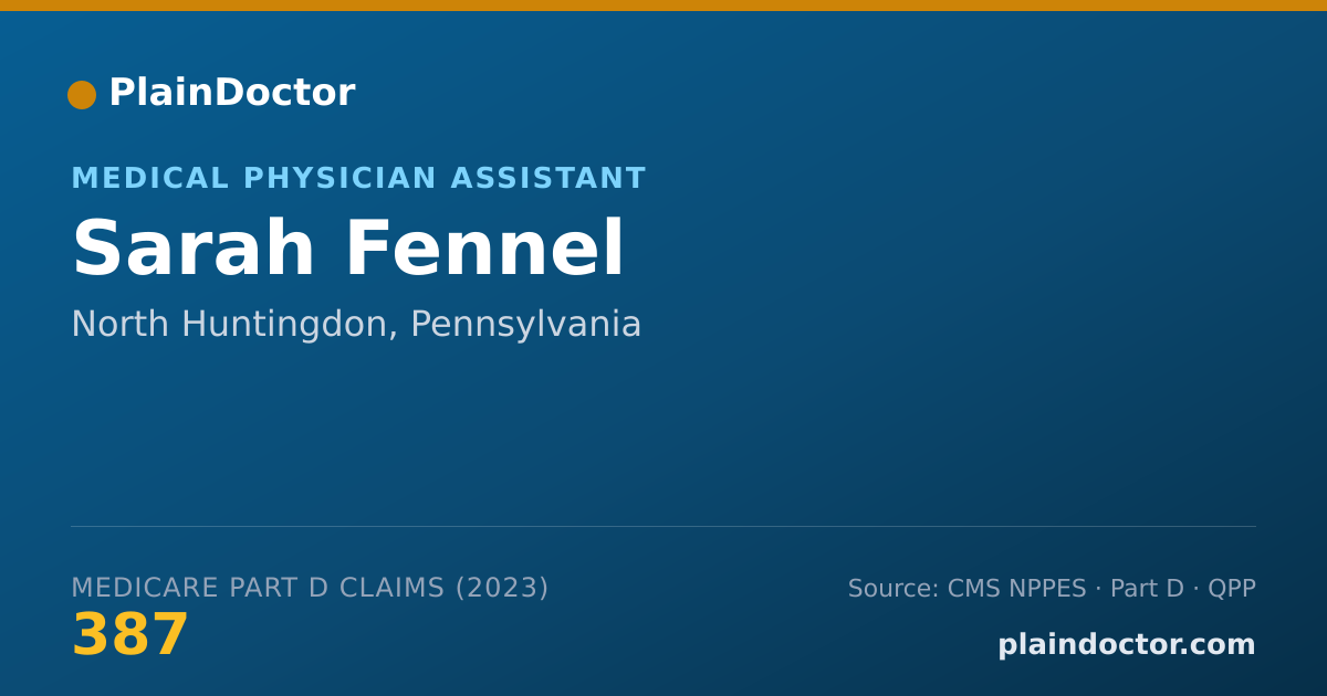 Shareable card for Sarah Fennel - Medical Physician Assistant, North Huntingdon, PA