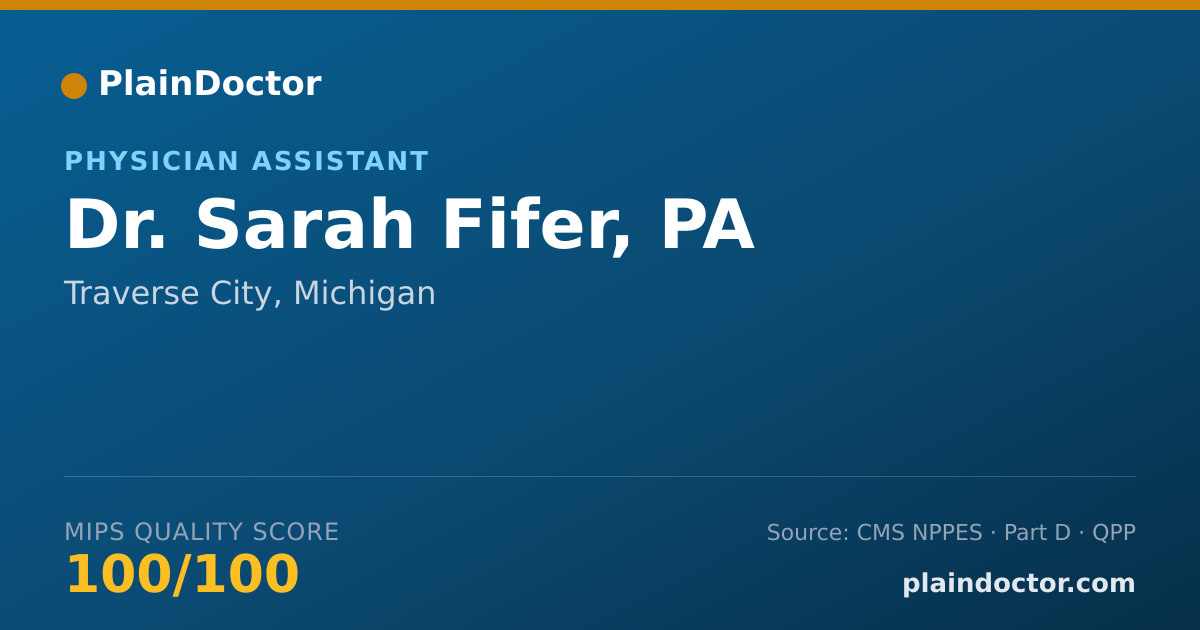 Shareable card for Sarah Fifer, PA - Physician Assistant, Traverse City, MI