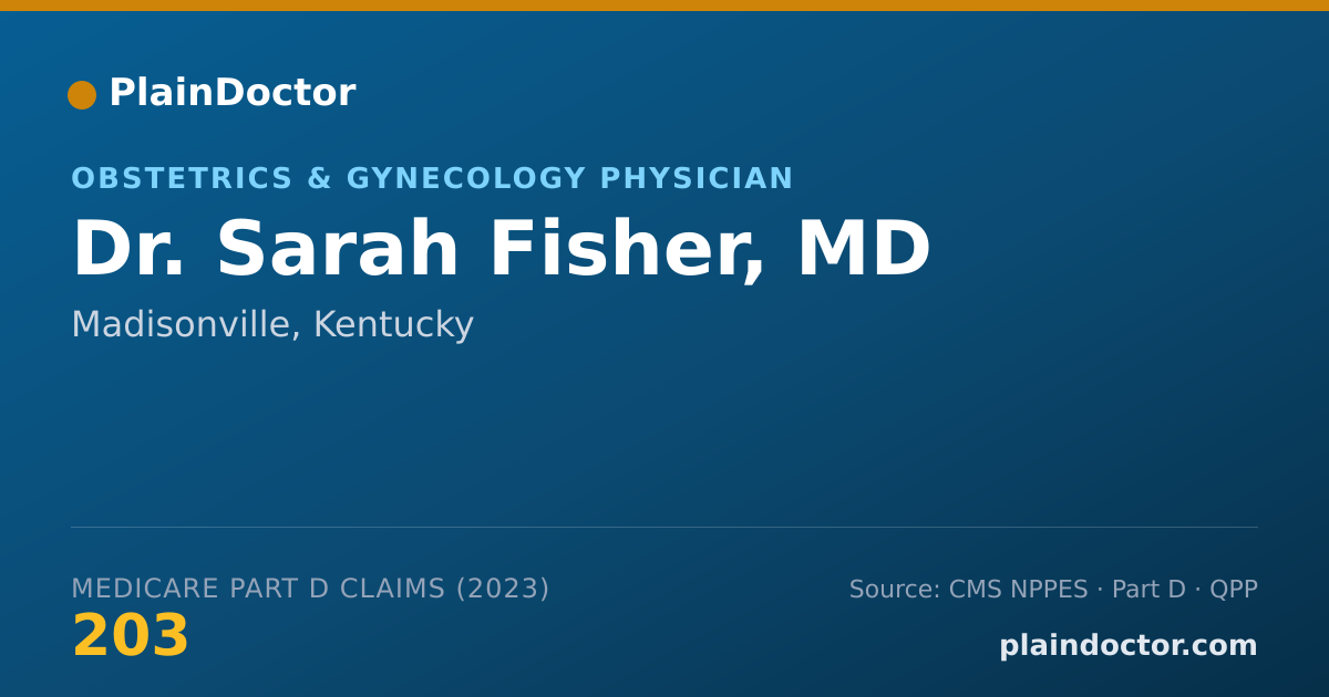 Shareable card for Sarah Fisher, MD - Obstetrics & Gynecology Physician, Madisonville, KY