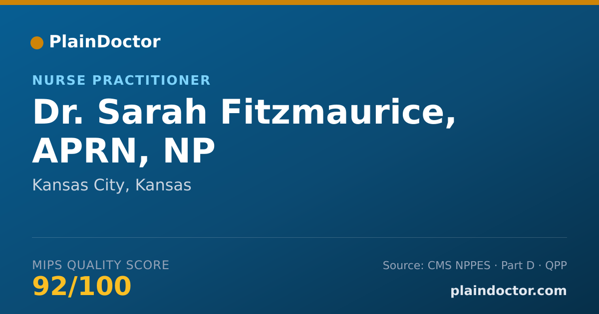 Shareable card for Sarah Fitzmaurice, APRN, NP - Nurse Practitioner, Kansas City, KS