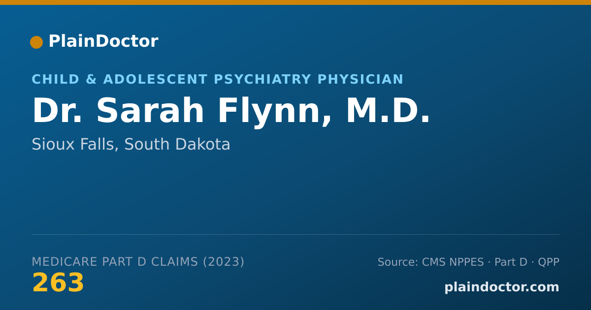 Shareable card for Sarah Flynn, M.D. - Child & Adolescent Psychiatry Physician, Sioux Falls, SD