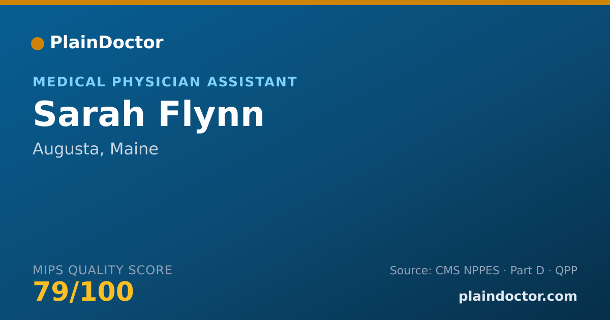 Shareable card for Sarah Flynn - Medical Physician Assistant, Augusta, ME