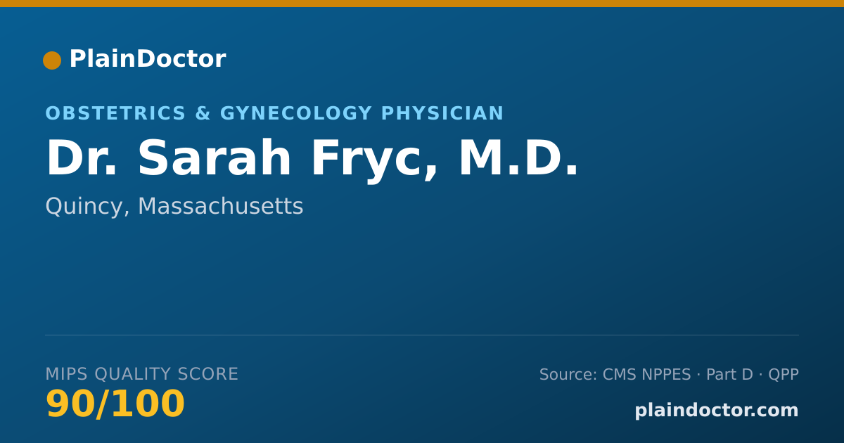 Shareable card for Sarah Fryc, M.D. - Obstetrics & Gynecology Physician, Quincy, MA