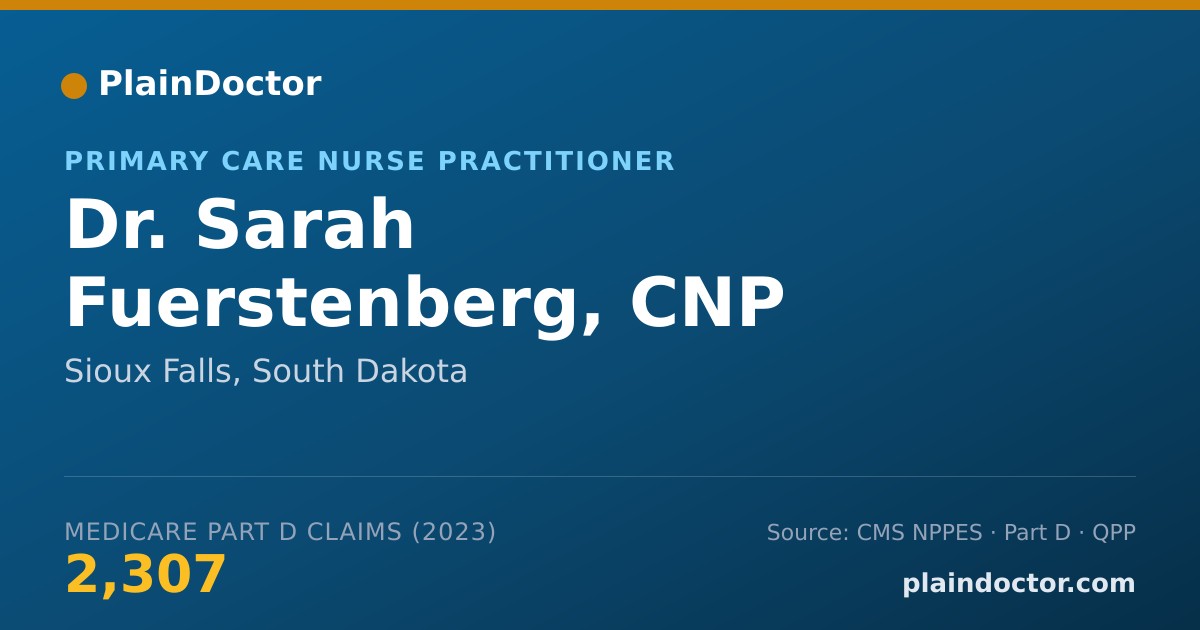 Shareable card for Sarah Fuerstenberg, CNP - Primary Care Nurse Practitioner, Sioux Falls, SD