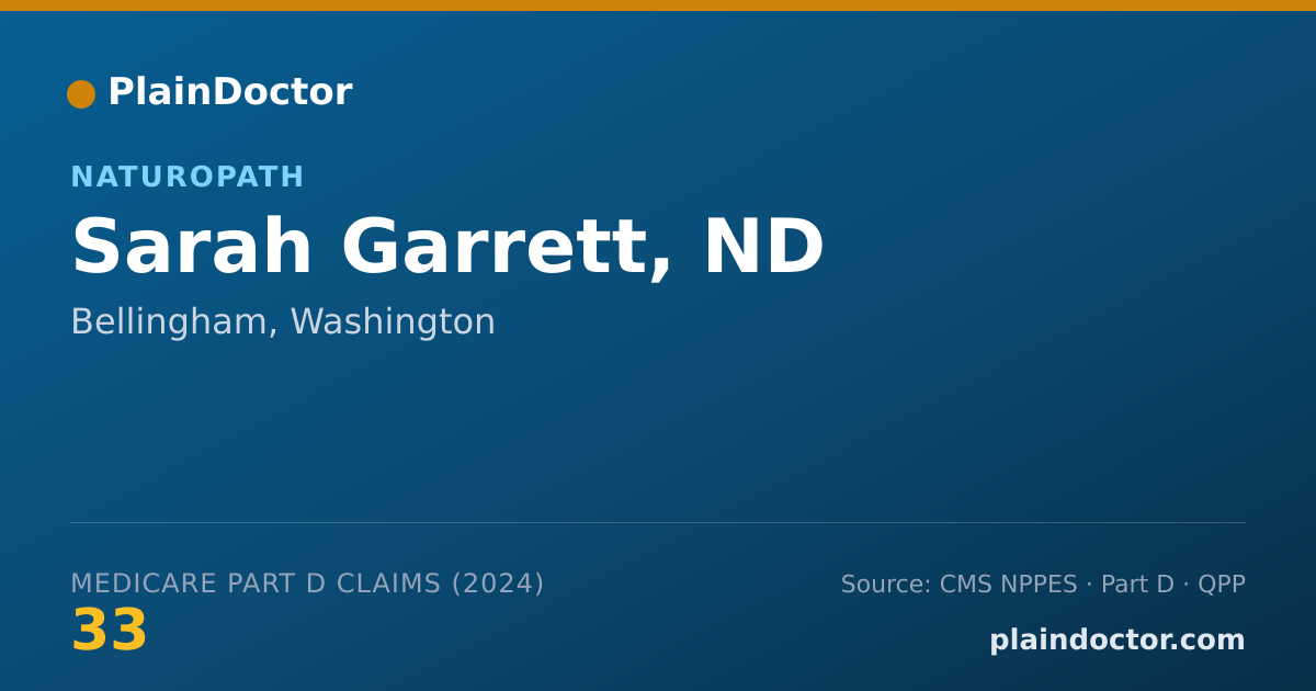 Shareable card for Sarah Garrett, ND - Naturopath, Bellingham, WA