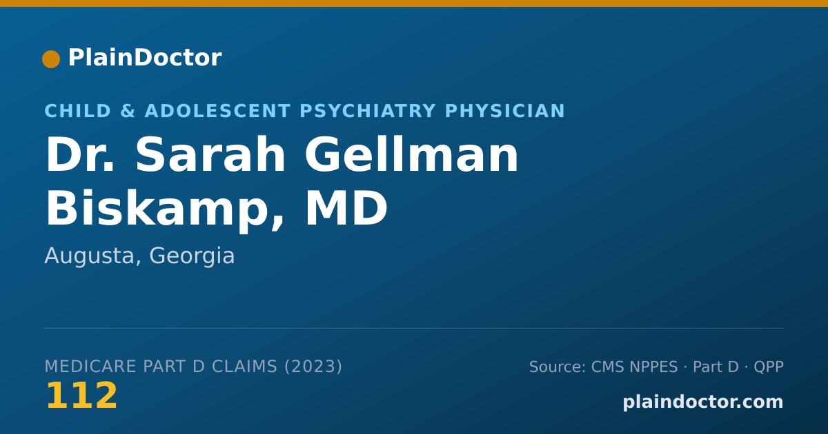 Shareable card for Sarah Gellman Biskamp, MD - Child & Adolescent Psychiatry Physician, Augusta, GA