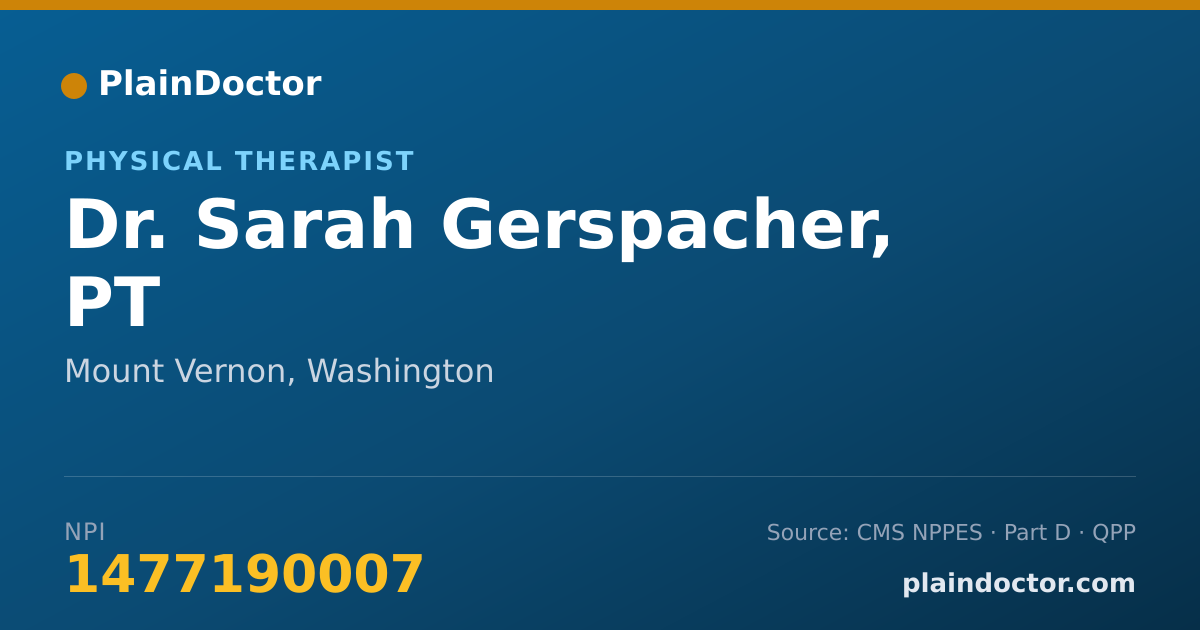Shareable card for Sarah Gerspacher, PT - Physical Therapist, Mount Vernon, WA