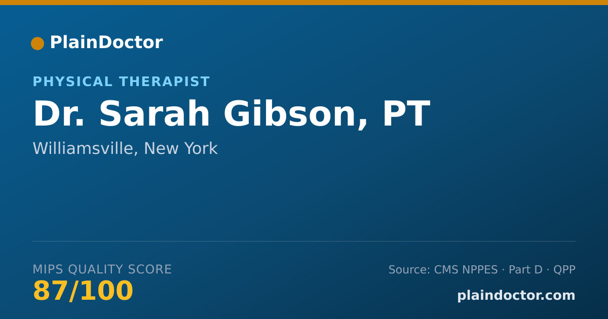 Shareable card for Sarah Gibson, PT - Physical Therapist, Williamsville, NY