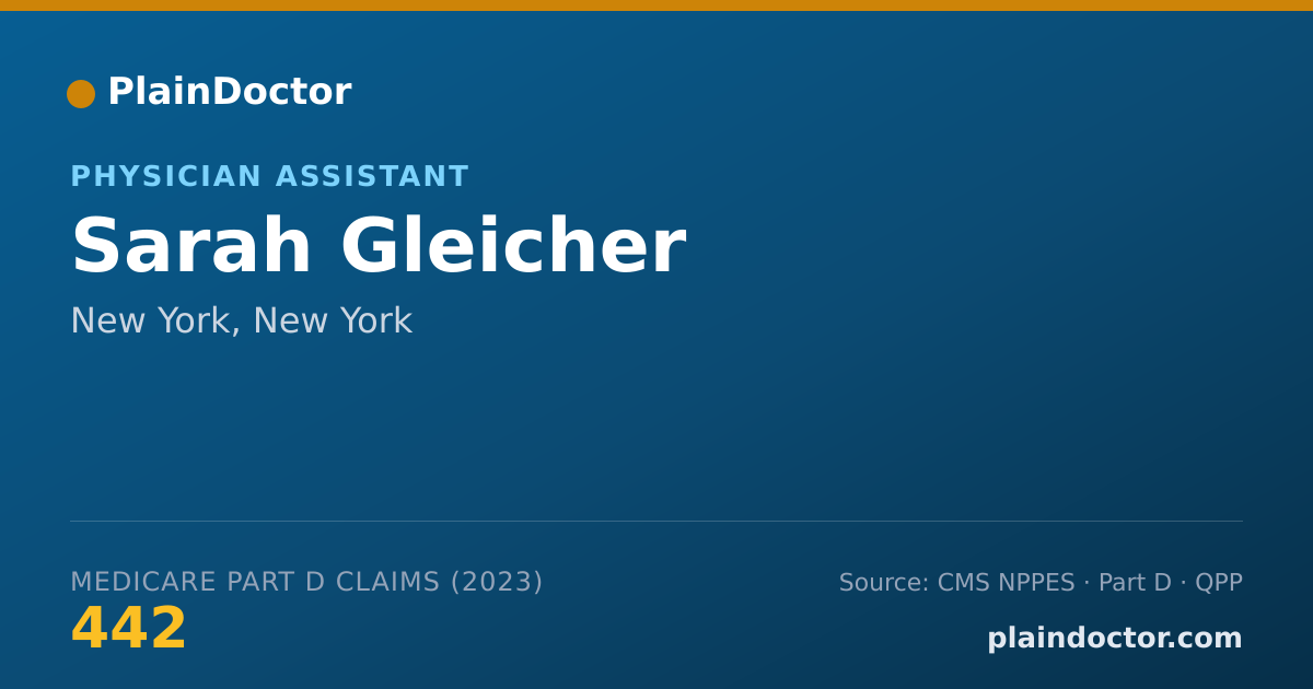 Shareable card for Sarah Gleicher - Physician Assistant, New York, NY