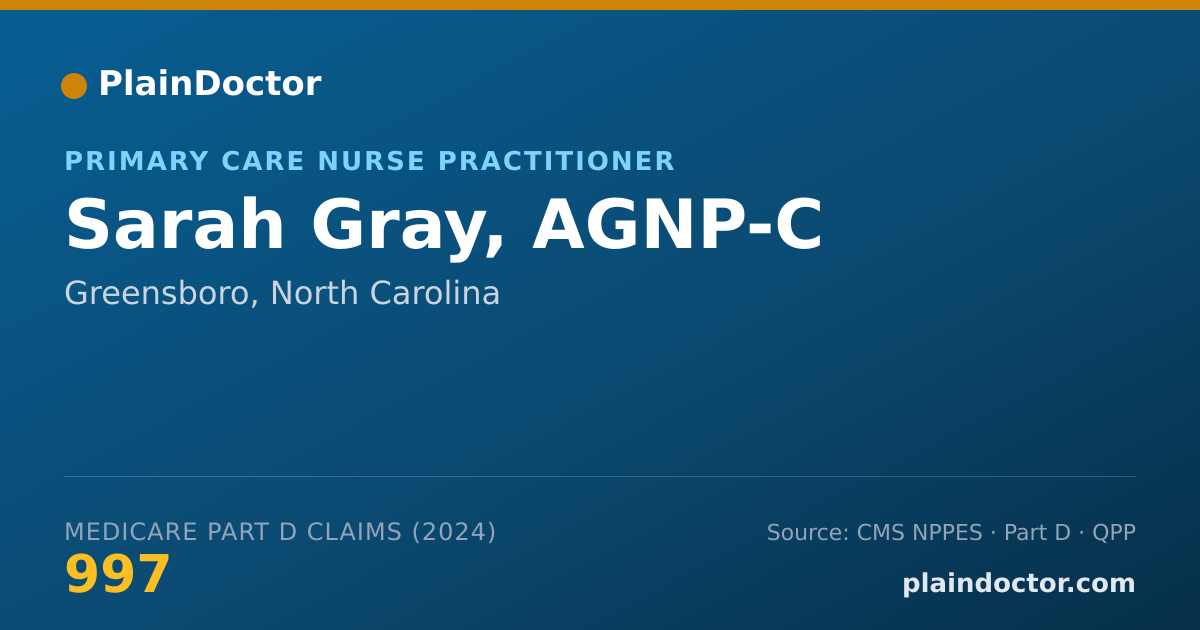 Shareable card for Sarah Gray, AGNP-C - Gerontology Nurse Practitioner, Greensboro, NC