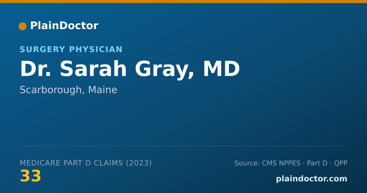 Shareable card for Sarah Gray, MD - Surgery Physician, Scarborough, ME