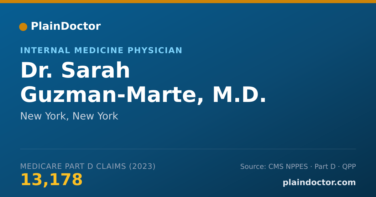 Shareable card for Sarah Guzman-Marte, M.D. - Internal Medicine Physician, New York, NY