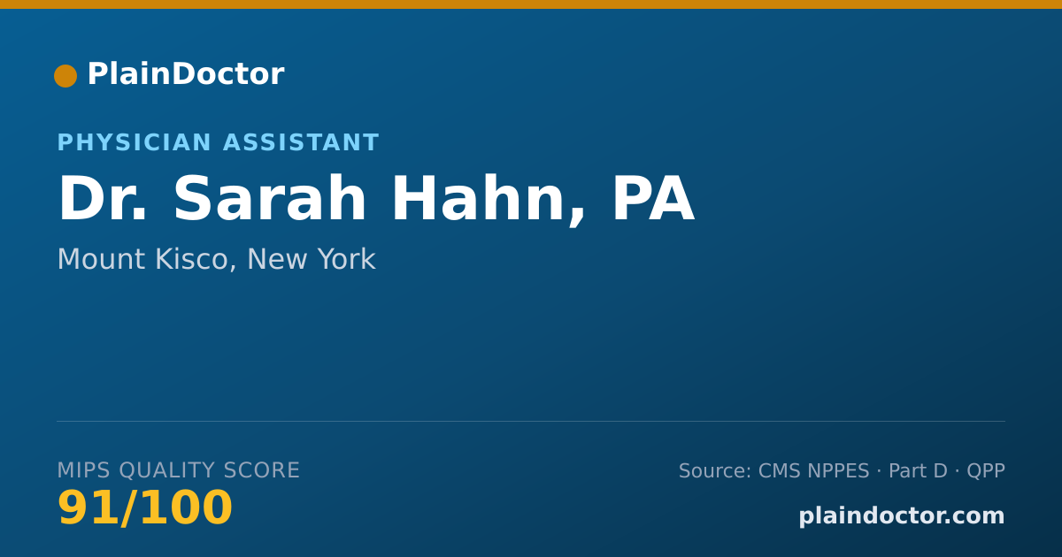 Shareable card for Sarah Hahn, PA - Physician Assistant, Mount Kisco, NY