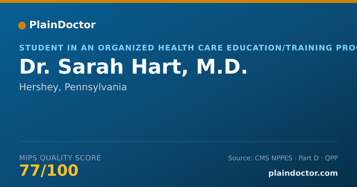 Shareable card for Sarah Hart, M.D. - Student in an Organized Health Care Education/Training Program, Hershey, PA