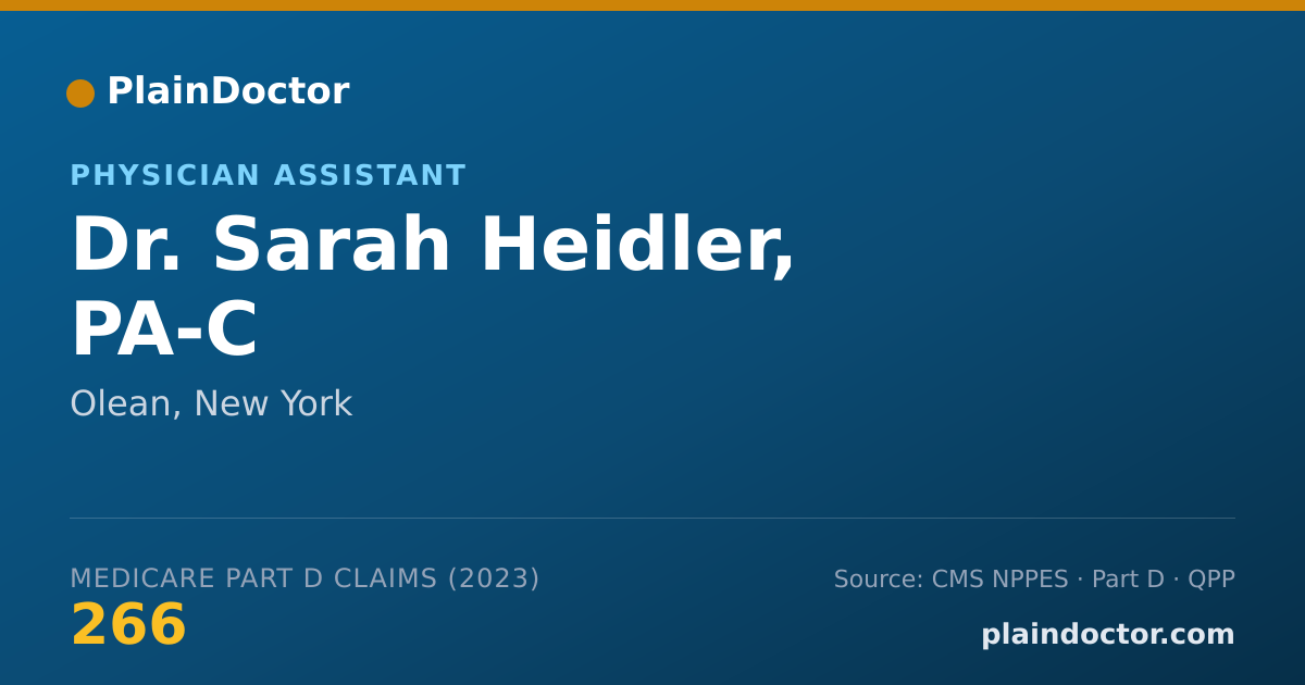Shareable card for Sarah Heidler, PA-C - Physician Assistant, Olean, NY