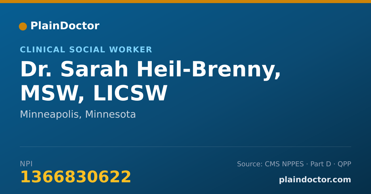 Shareable card for Sarah Heil-Brenny, MSW, LICSW - Clinical Social Worker, Minneapolis, MN