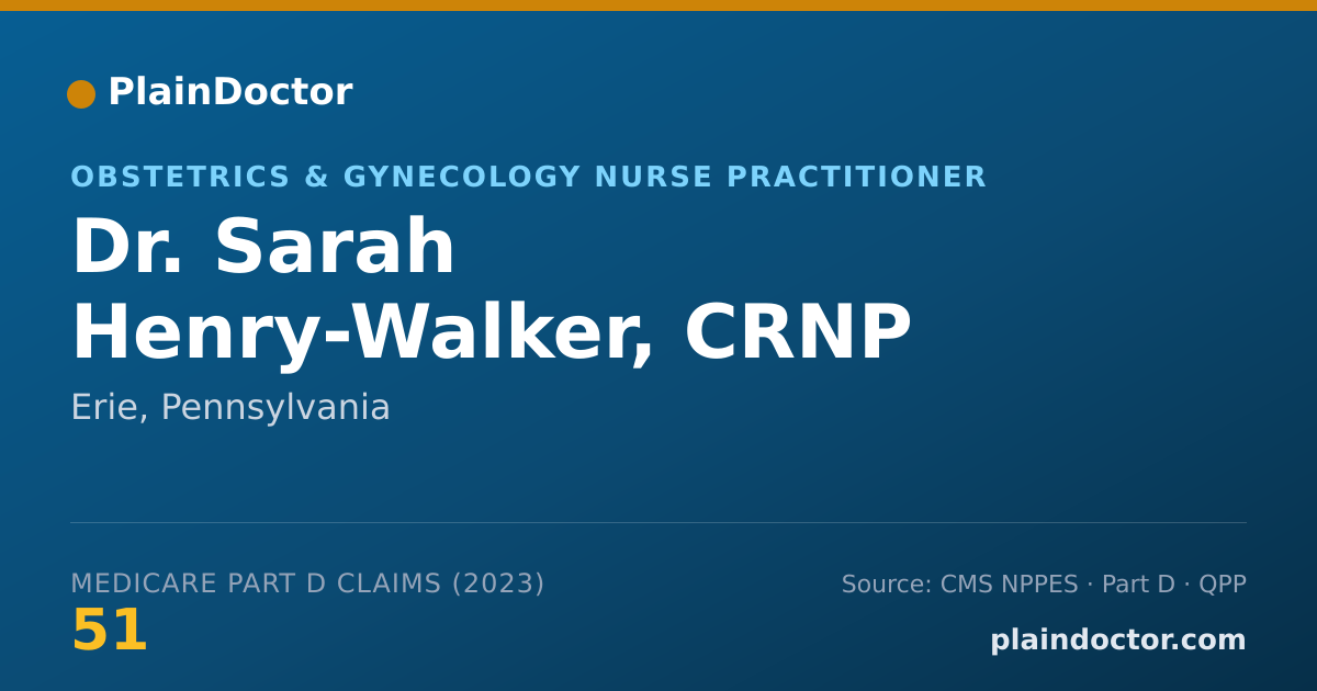 Shareable card for Sarah Henry-Walker, CRNP - Obstetrics & Gynecology Nurse Practitioner, Erie, PA