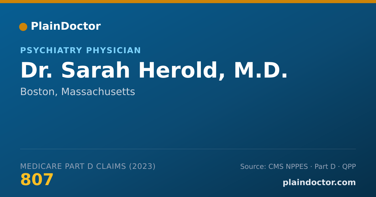 Shareable card for Sarah Herold, M.D. - Psychiatry Physician, Boston, MA