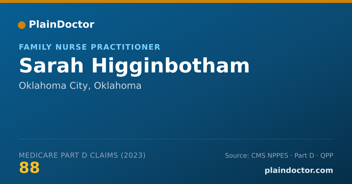 Shareable card for Sarah Higginbotham - Family Nurse Practitioner, Oklahoma City, OK