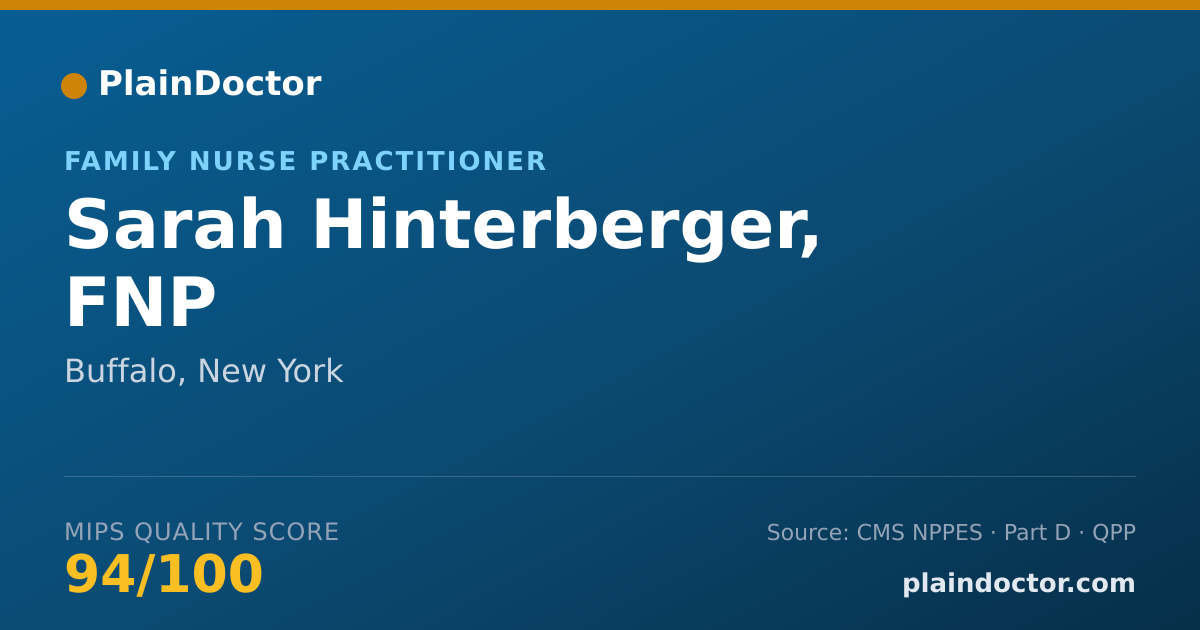 Shareable card for Sarah Hinterberger, FNP - Family Nurse Practitioner, Buffalo, NY