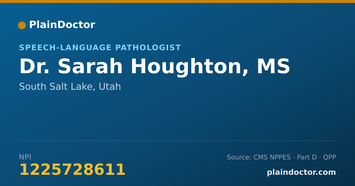 Shareable card for Sarah Houghton, MS - Speech-Language Pathologist, South Salt Lake, UT