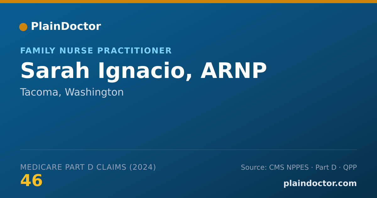 Shareable card for Sarah Ignacio, ARNP - Family Nurse Practitioner, Tacoma, WA