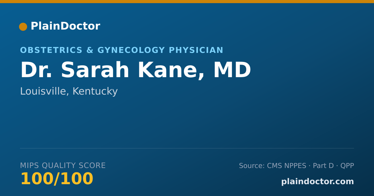 Shareable card for Sarah Kane, MD - Obstetrics & Gynecology Physician, Louisville, KY