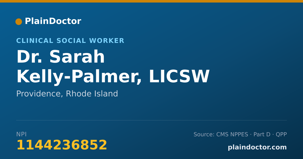 Shareable card for Sarah Kelly-Palmer, LICSW - Clinical Social Worker, Providence, RI