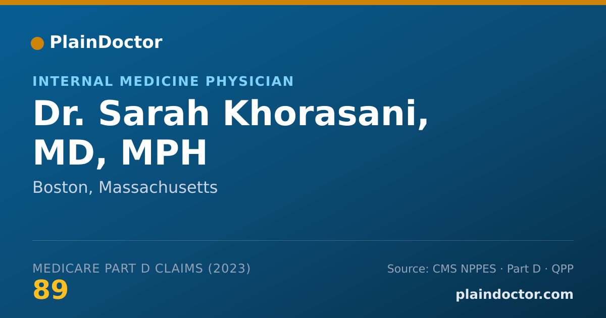 Shareable card for Sarah Khorasani, MD, MPH - Internal Medicine Physician, Boston, MA
