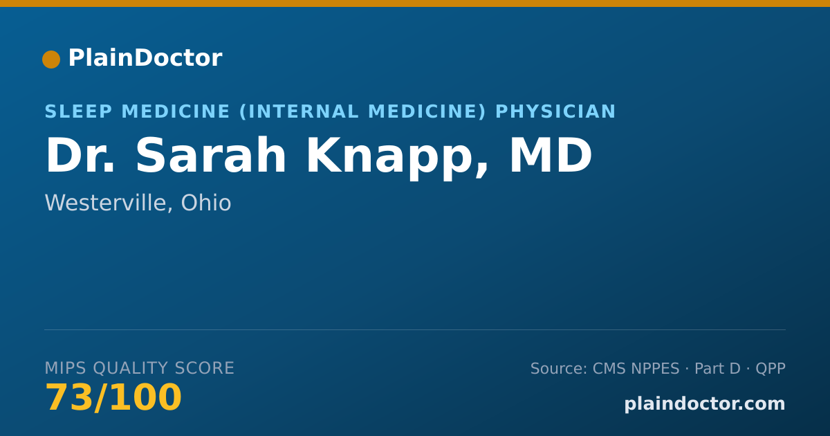 Shareable card for Sarah Knapp, MD - Pulmonary Disease Physician, Westerville, OH